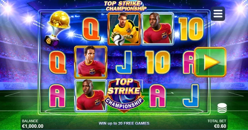 Tragamonedas Top Striker Championship en Arturo Vidal Casino